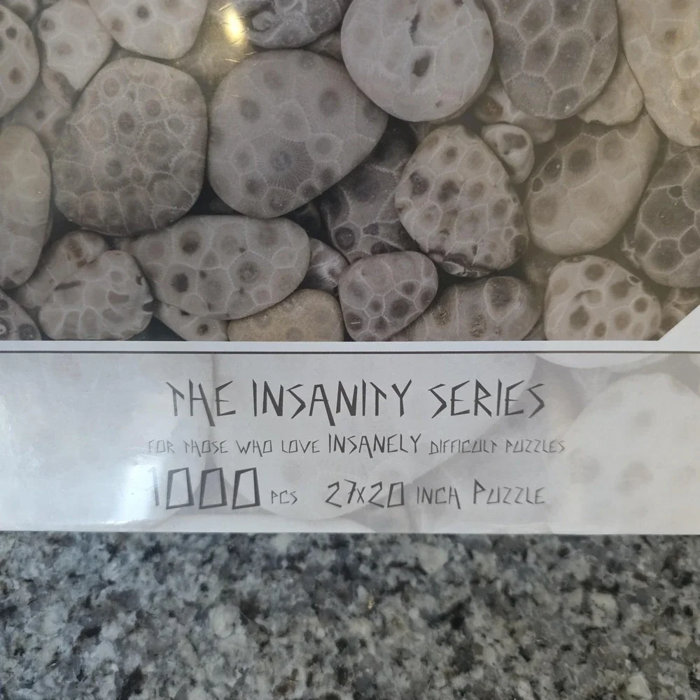 MI Puzzles Puzzling Petoskies 1000 Piece Puzzle Insanity Series Gray Stones USA